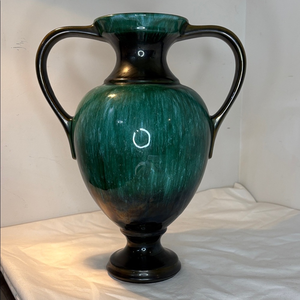 Large Vintage Blue Pottery Vase-Canadian Made Collectible Urn